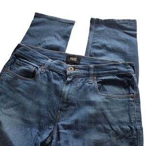 Paige Bootcut Leg Jeans Sz 32 Women Luxury Medium Wash Stretch Denim Blue